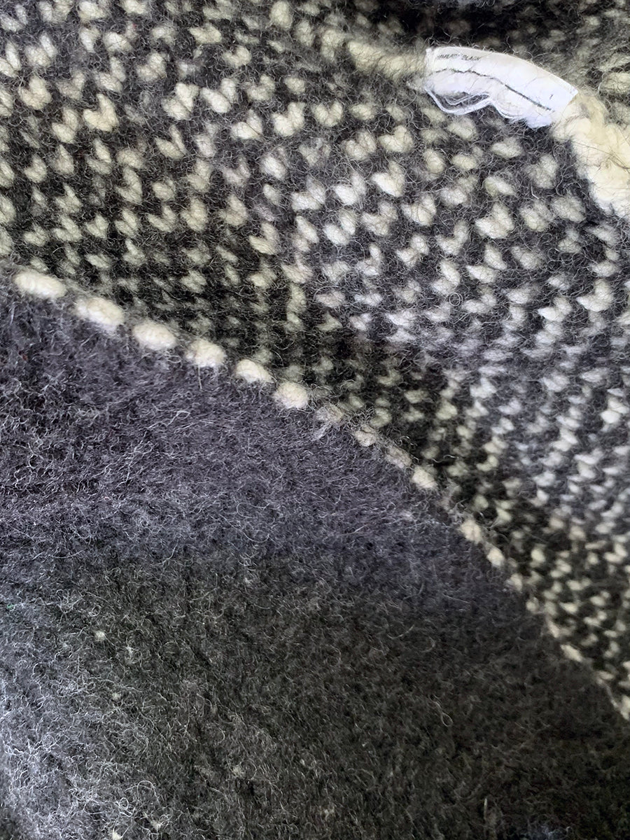 Maje "Milady" Black & White Chevron Cardigan Knit Car Coat