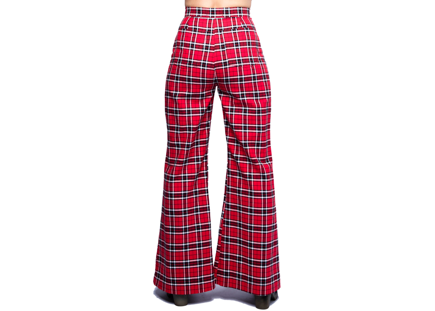 Nemisis Plaid Trousers In Red Windowpane Check