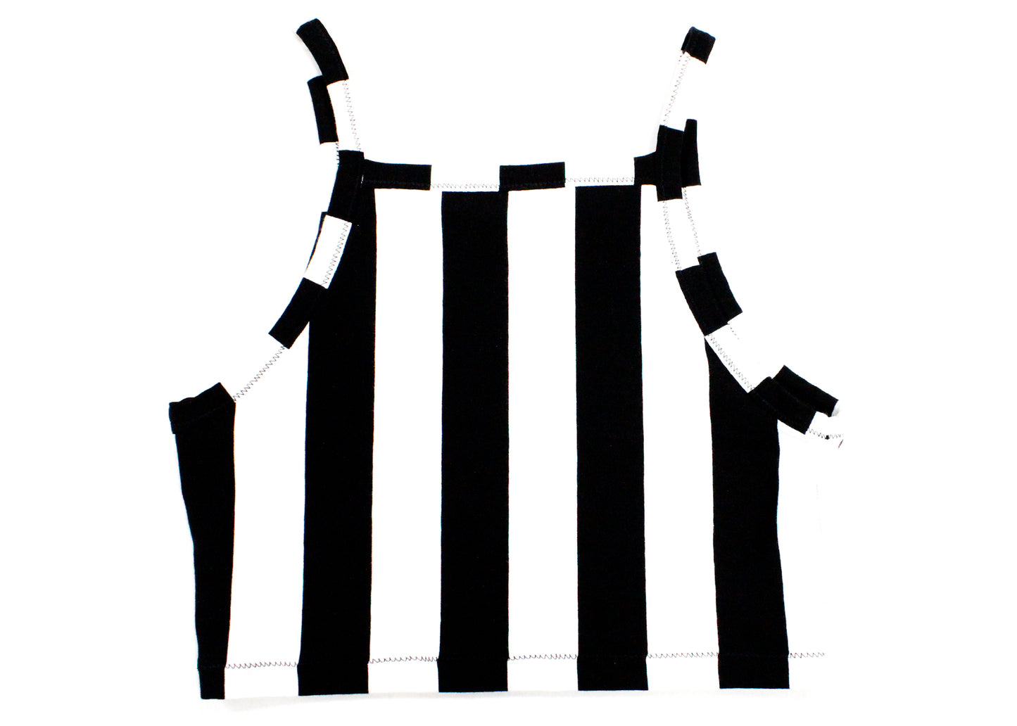 Quattro Crop Tank in Black & White Stripe