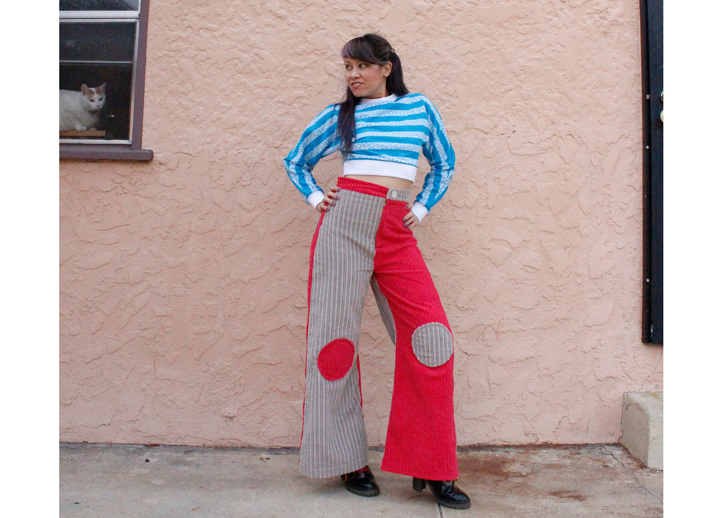 Praxis Long Sleeve Top In Blue Music Stripe