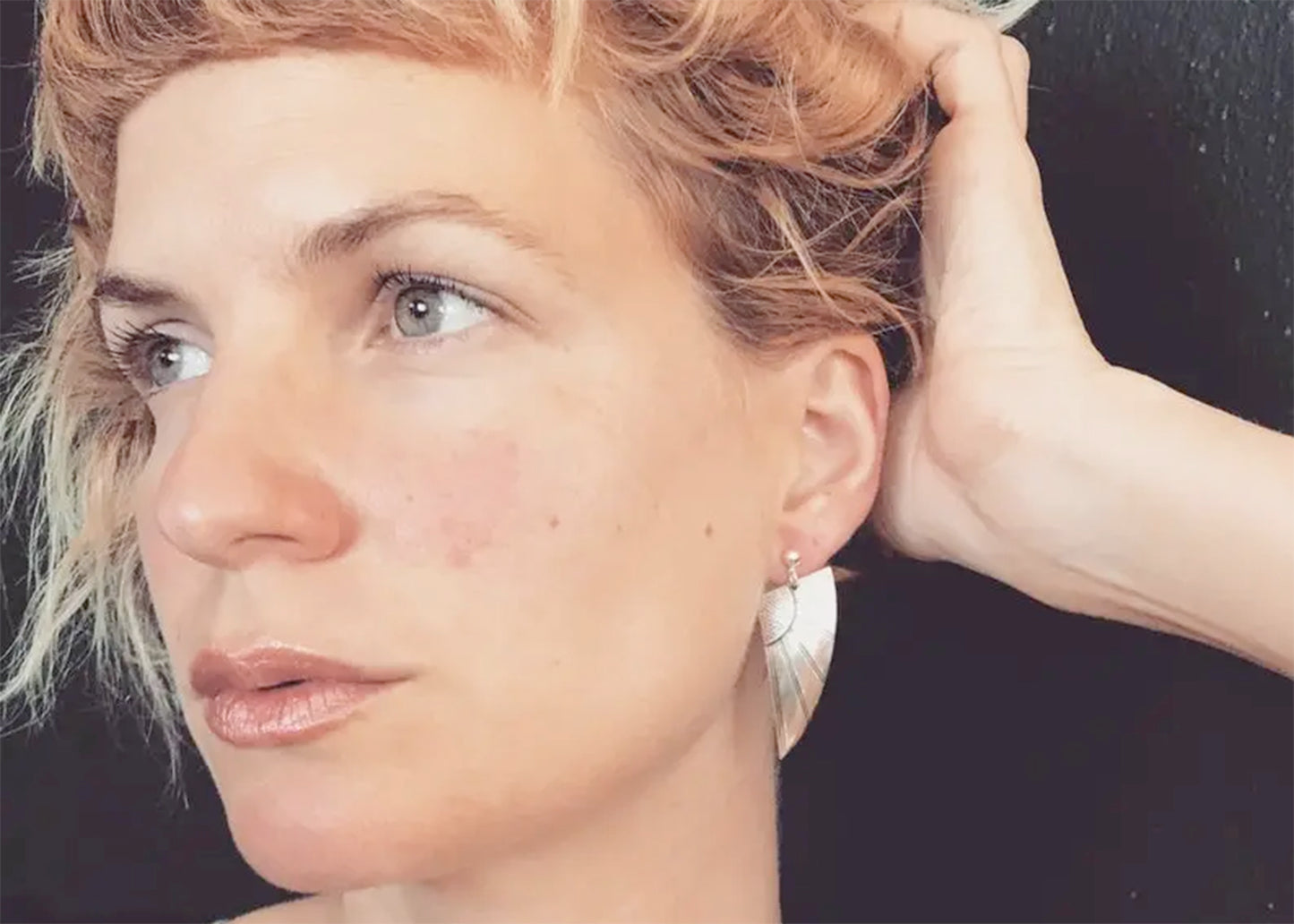 Art Deco Angel Wing Earrings in Brass