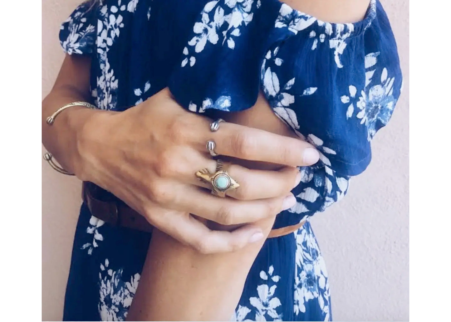 As Above Ring in Brass & Turquoise