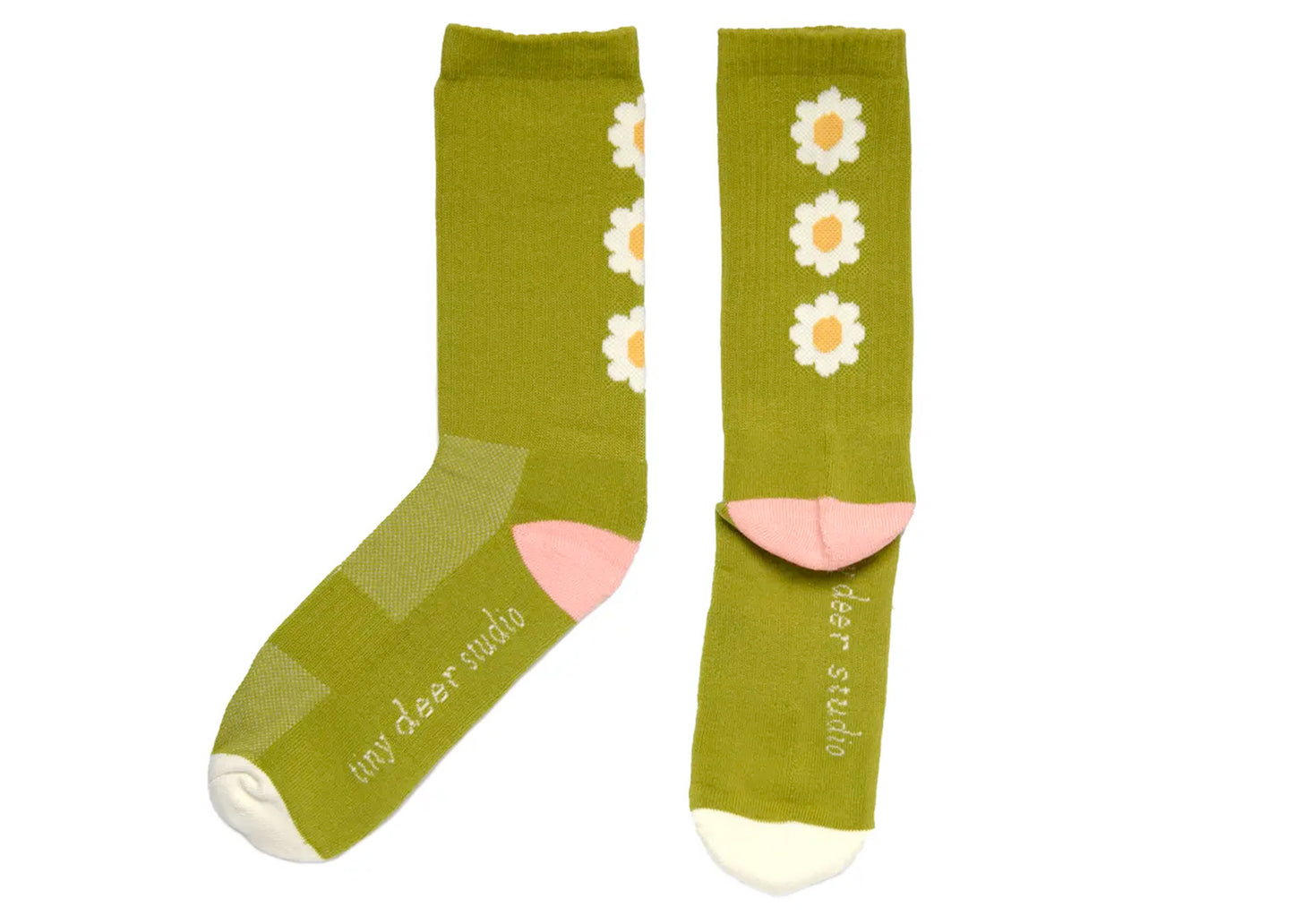 Athletic Daisy Chain Socks in Avocado