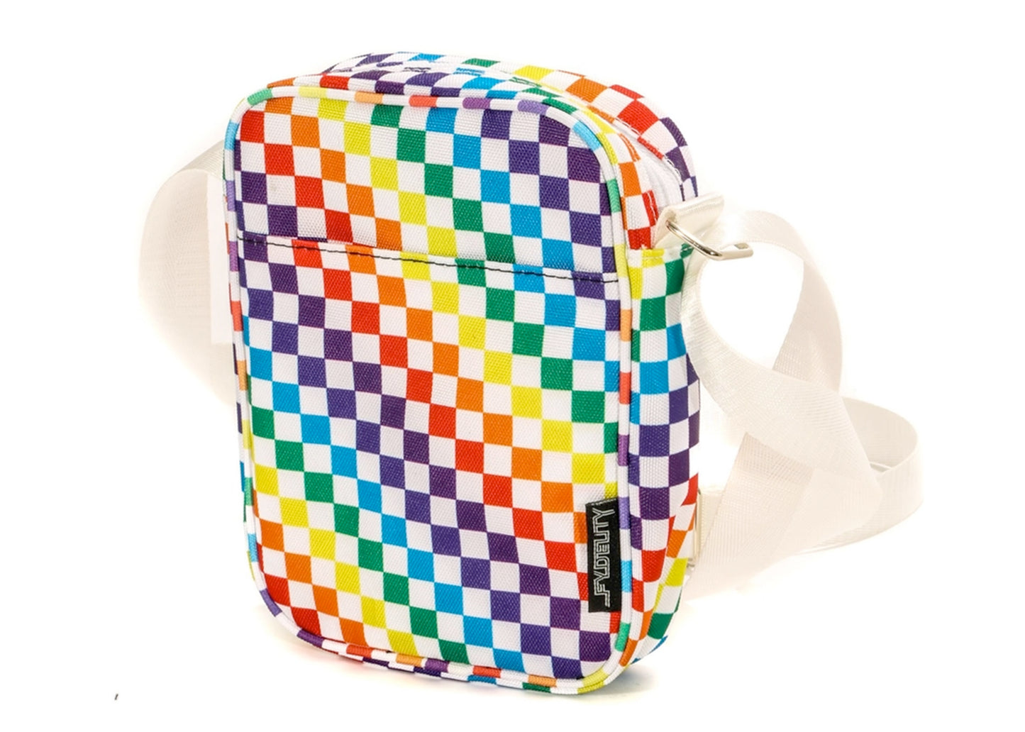 Brick Bag in Indy Checkered Rainbow White