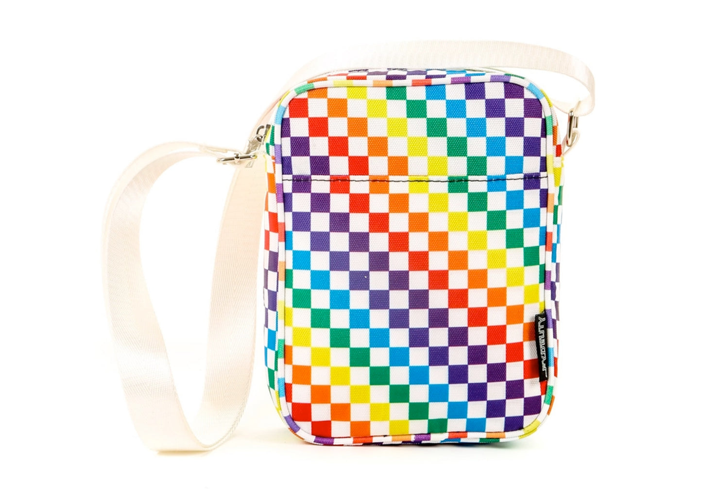 Brick Bag in Indy Checkered Rainbow White