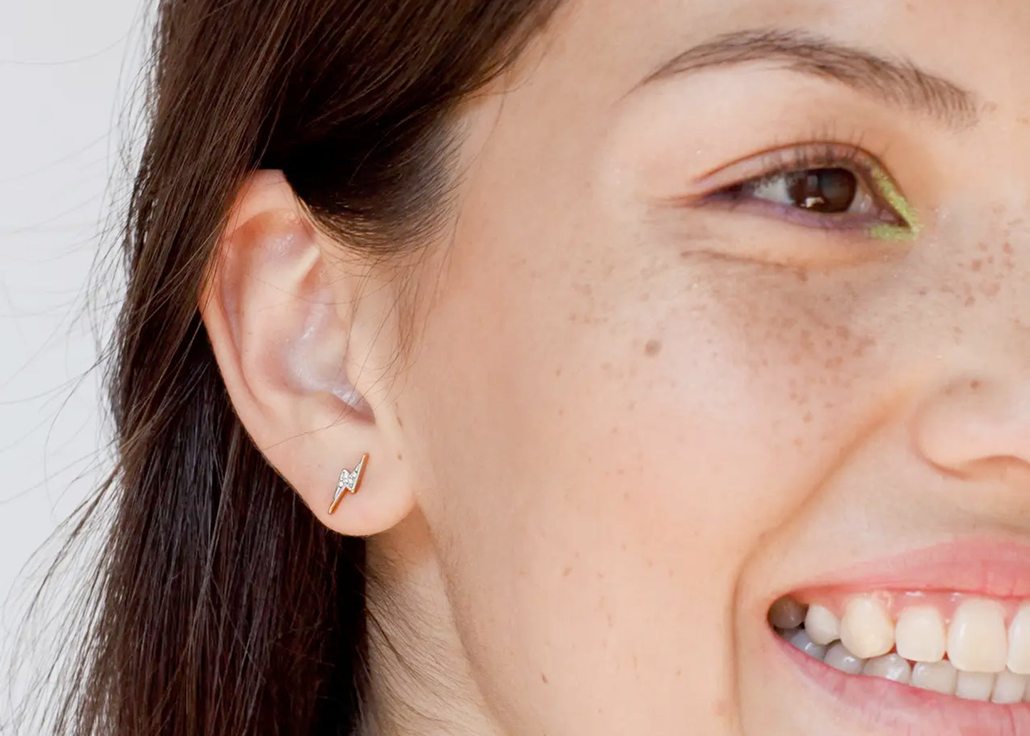 Crystal Lightning Bolt Stud Earrings