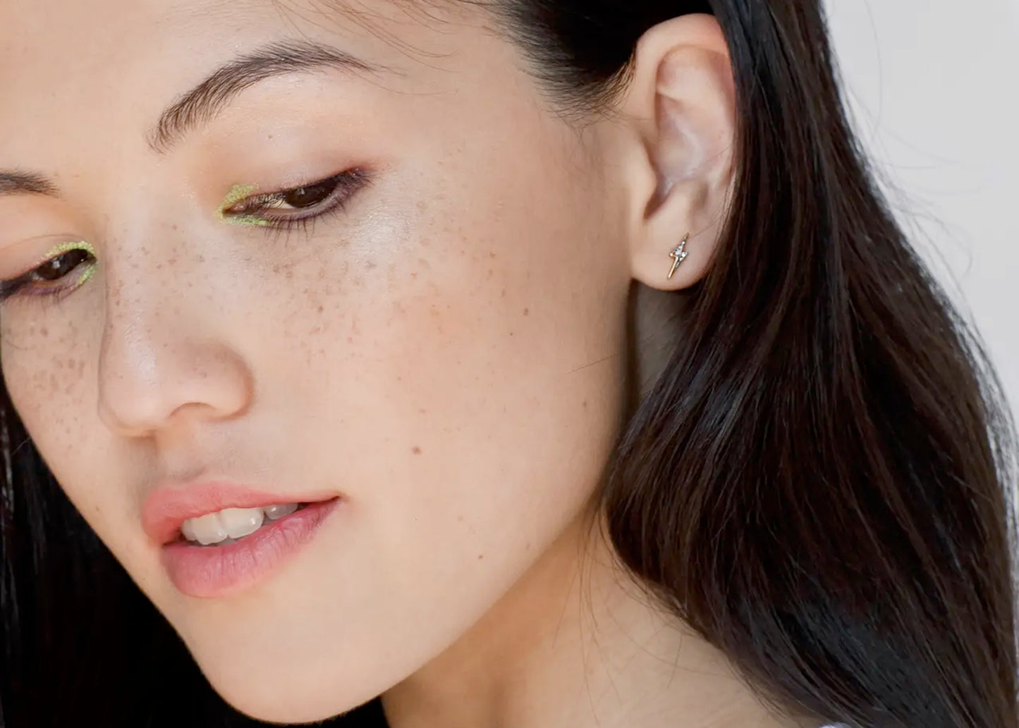 Crystal Lightning Bolt Stud Earrings