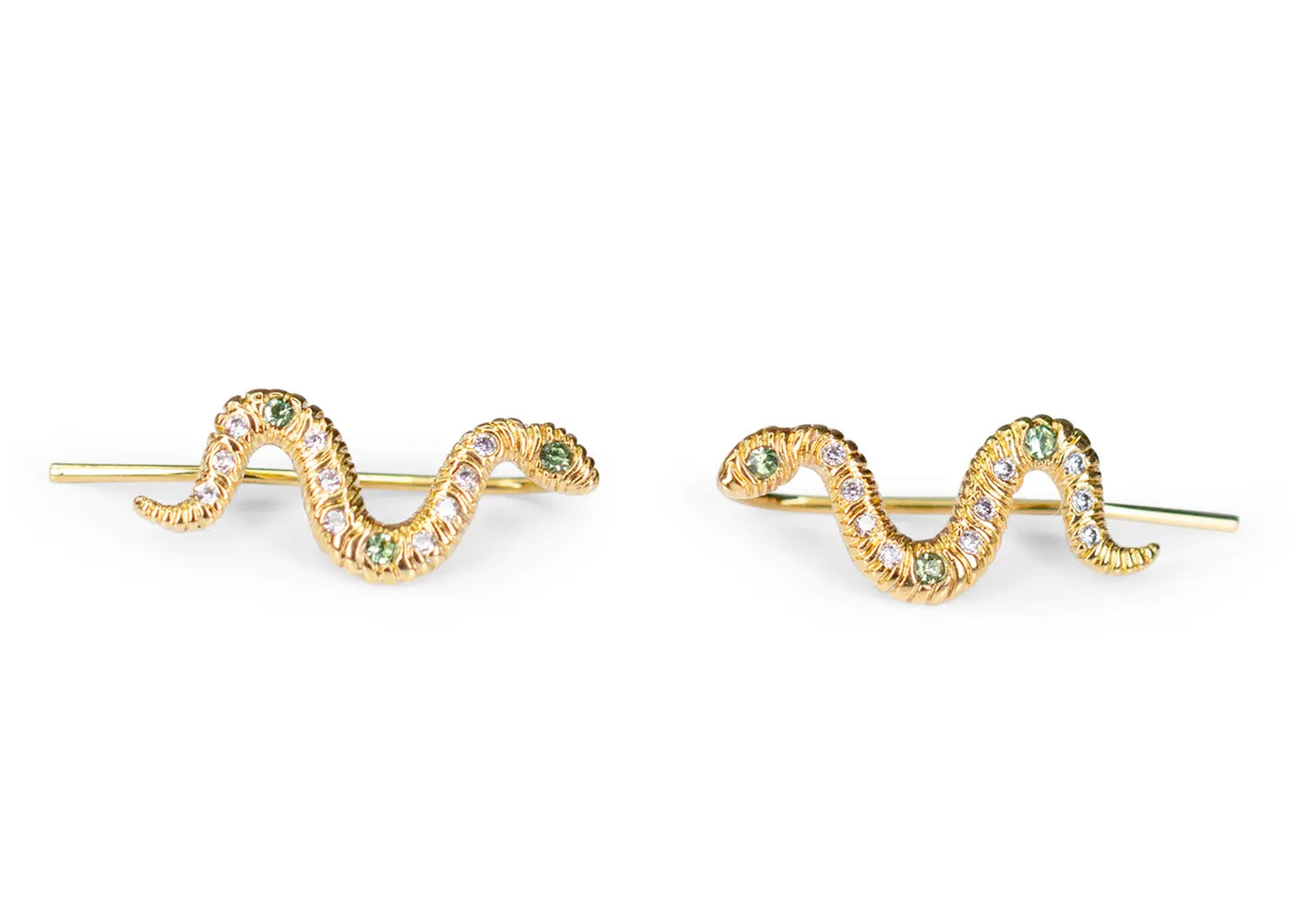 Crystal Snake Crawler Earrings