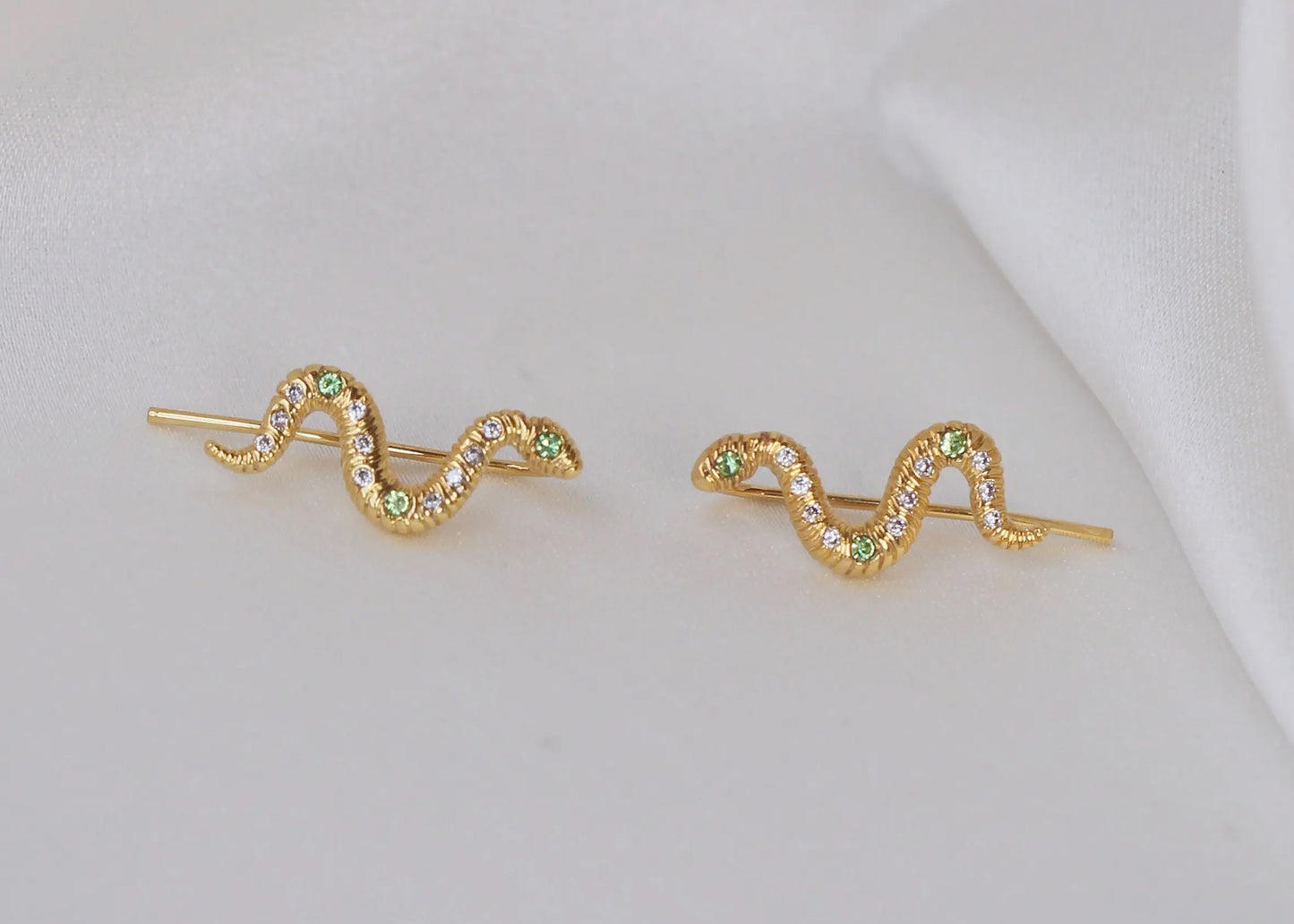 Crystal Snake Crawler Earrings