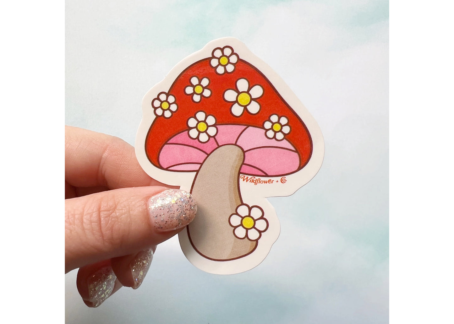 Daisy Mushroom Sticker