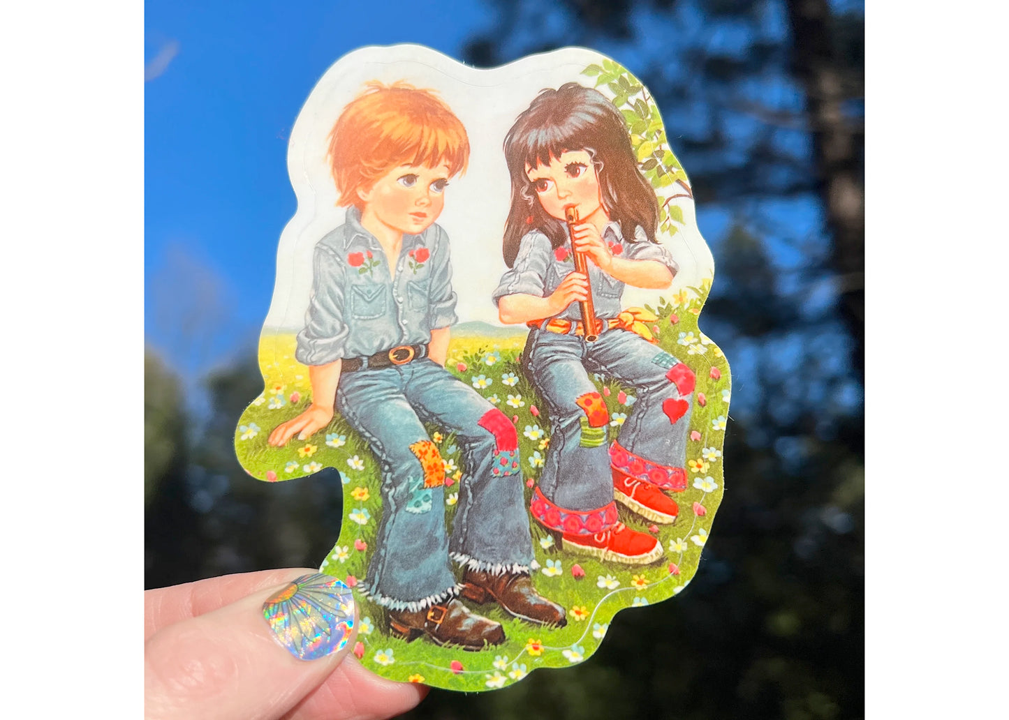 Flute Girl Sticker