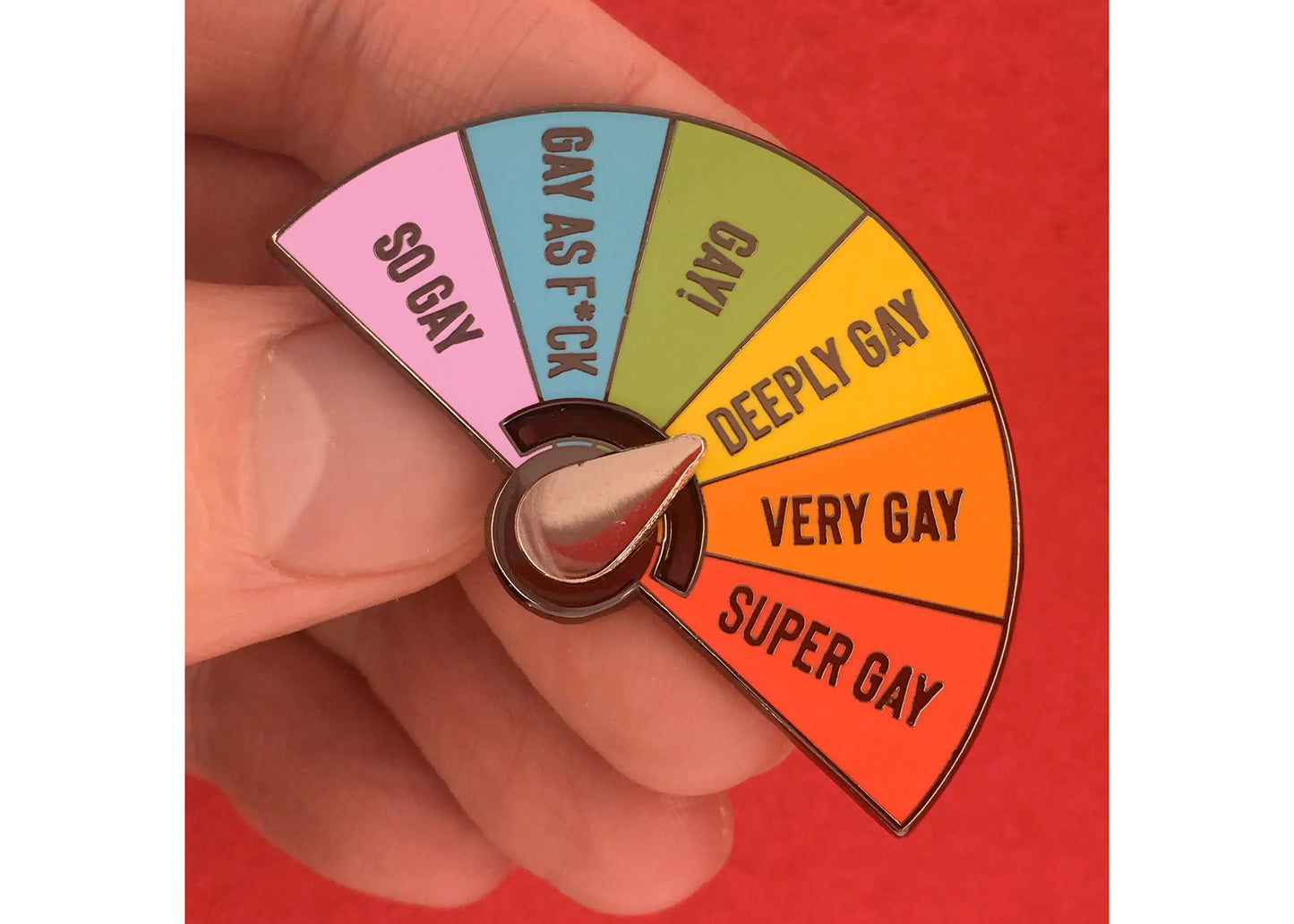 Super Gay Spinner Enamel Pin