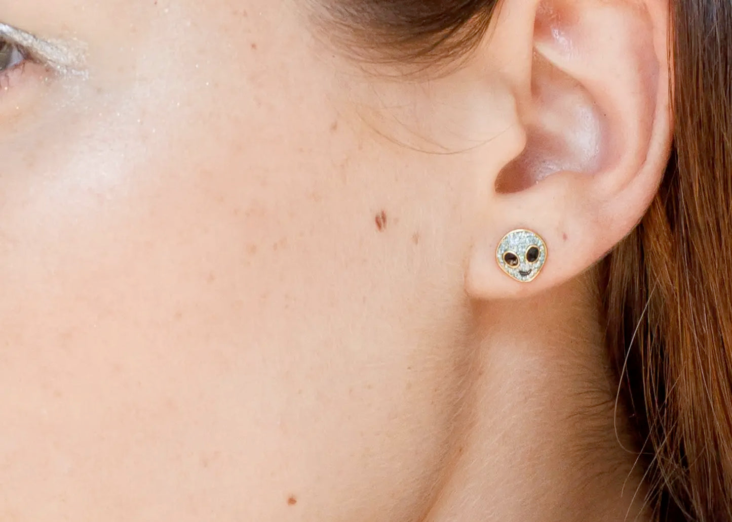 Glitter Alien Stud Earrings