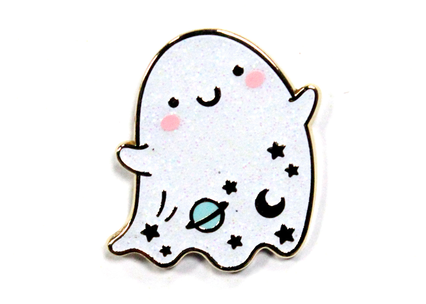 Glitter Ghost Enamel Pin