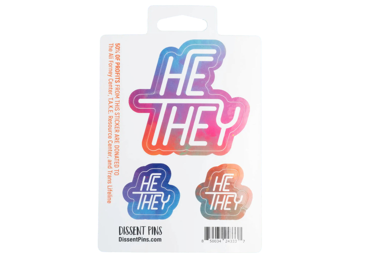He They Pronoun Sticker Sheet
