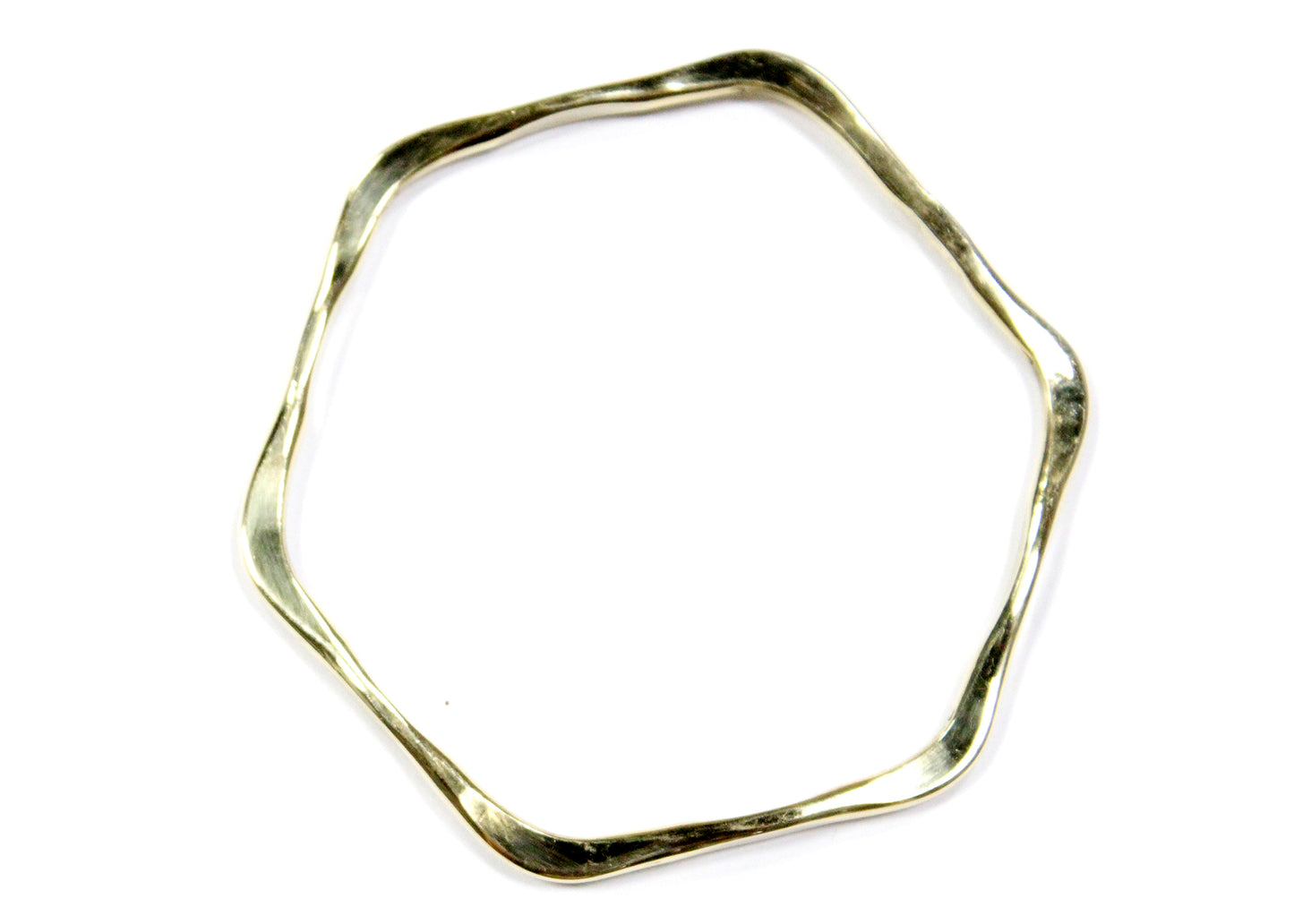Hexagon Bangle Bracelet in Brass