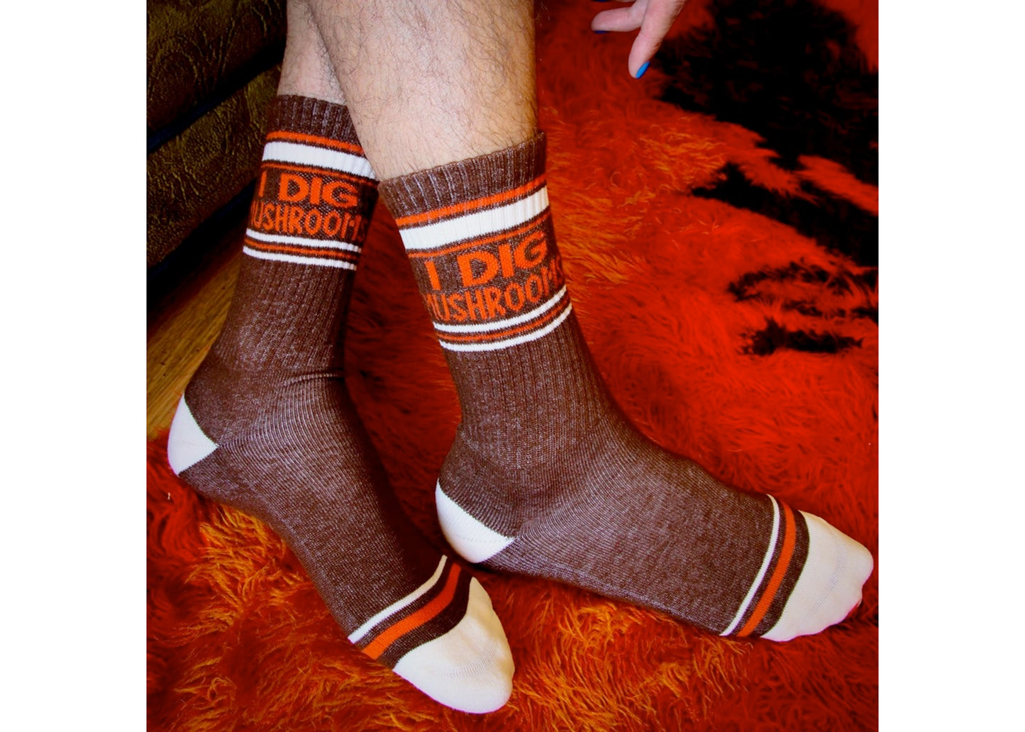 I Dig Mushrooms Ribbed Gym Socks