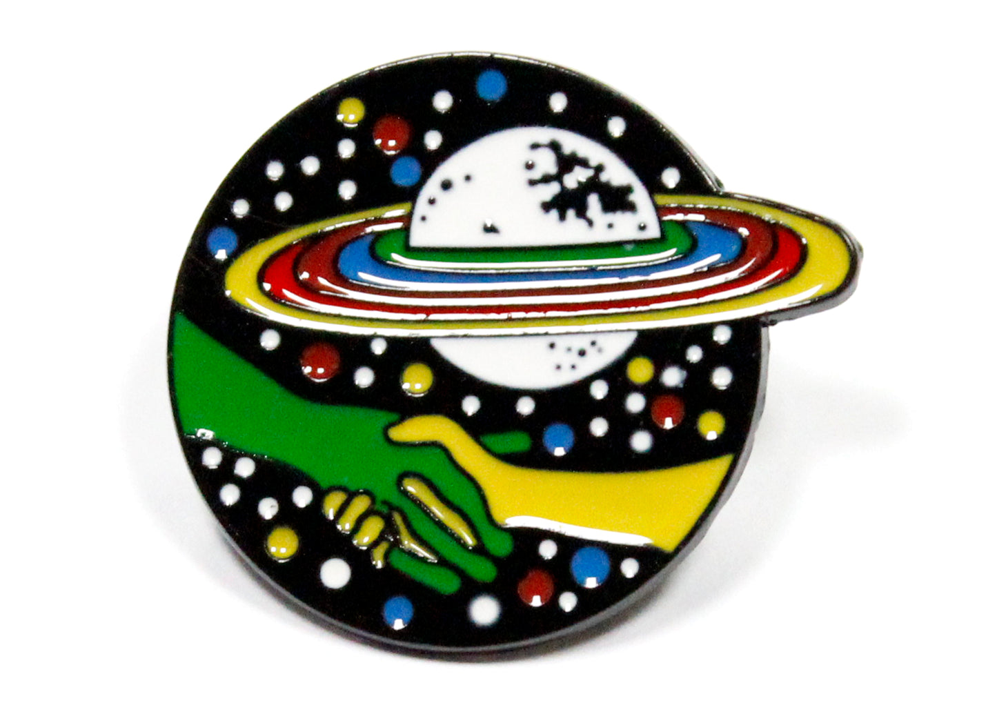 Interplanetary Handshake Enamel Pin
