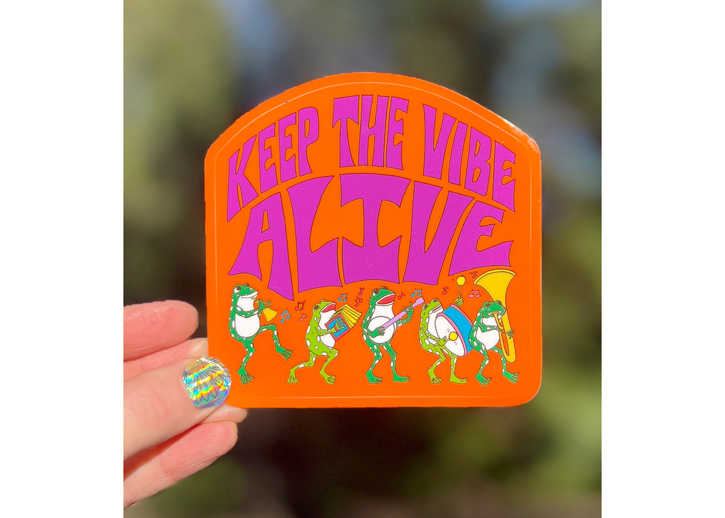 Keep The Vibe Alive Frog Parade Sticker