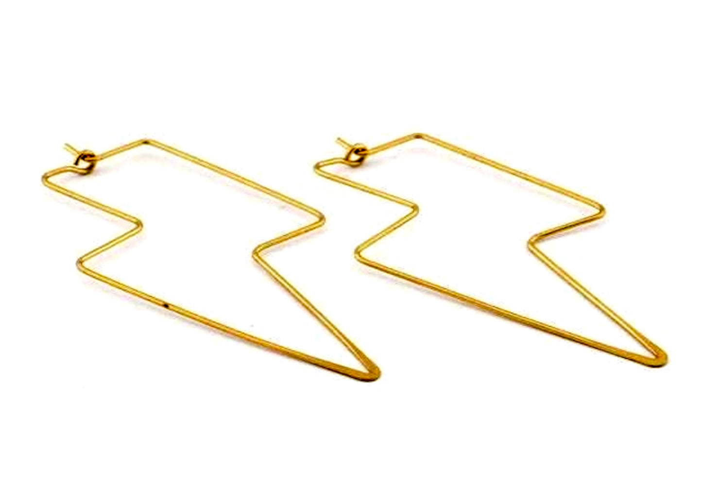 Lightning Bolt Hoop Earrings