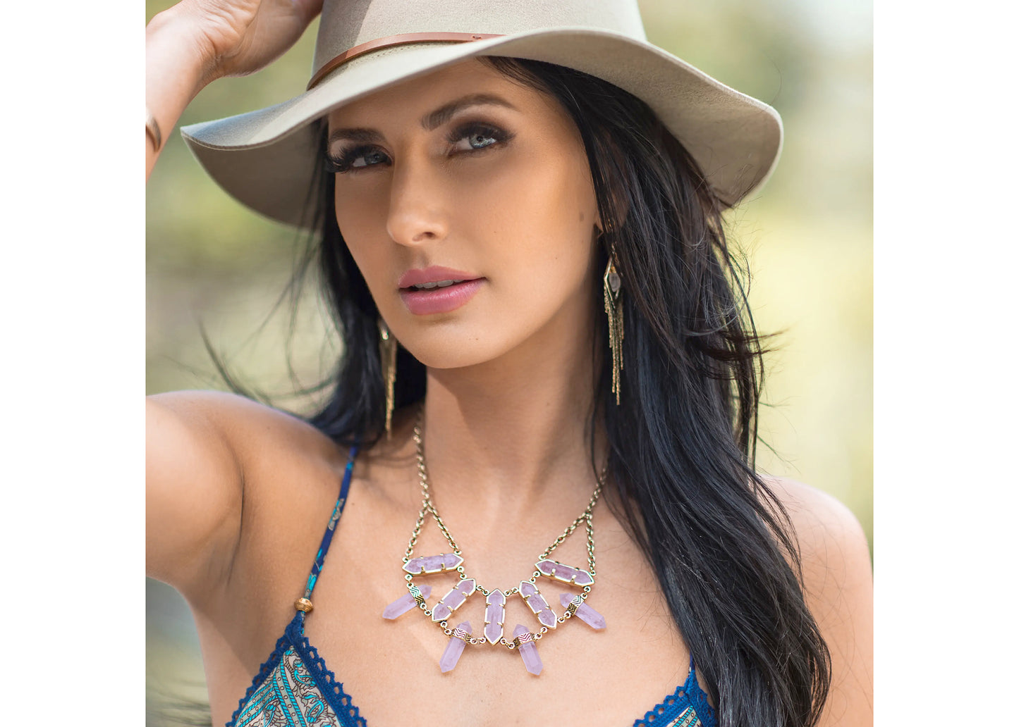 Lonna Love Necklace in Gold & Amethyst