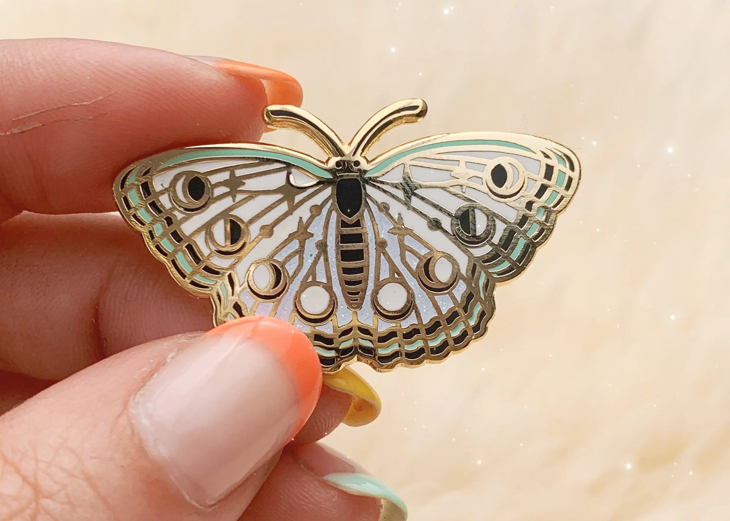 Lunar Moth Enamel Pin