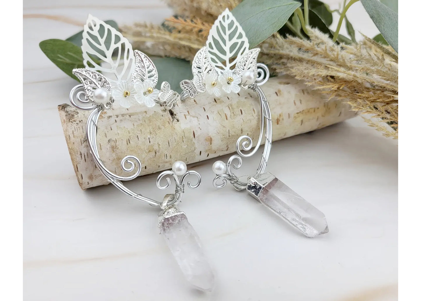 Magical Elf Ear Cuffs with Crystals