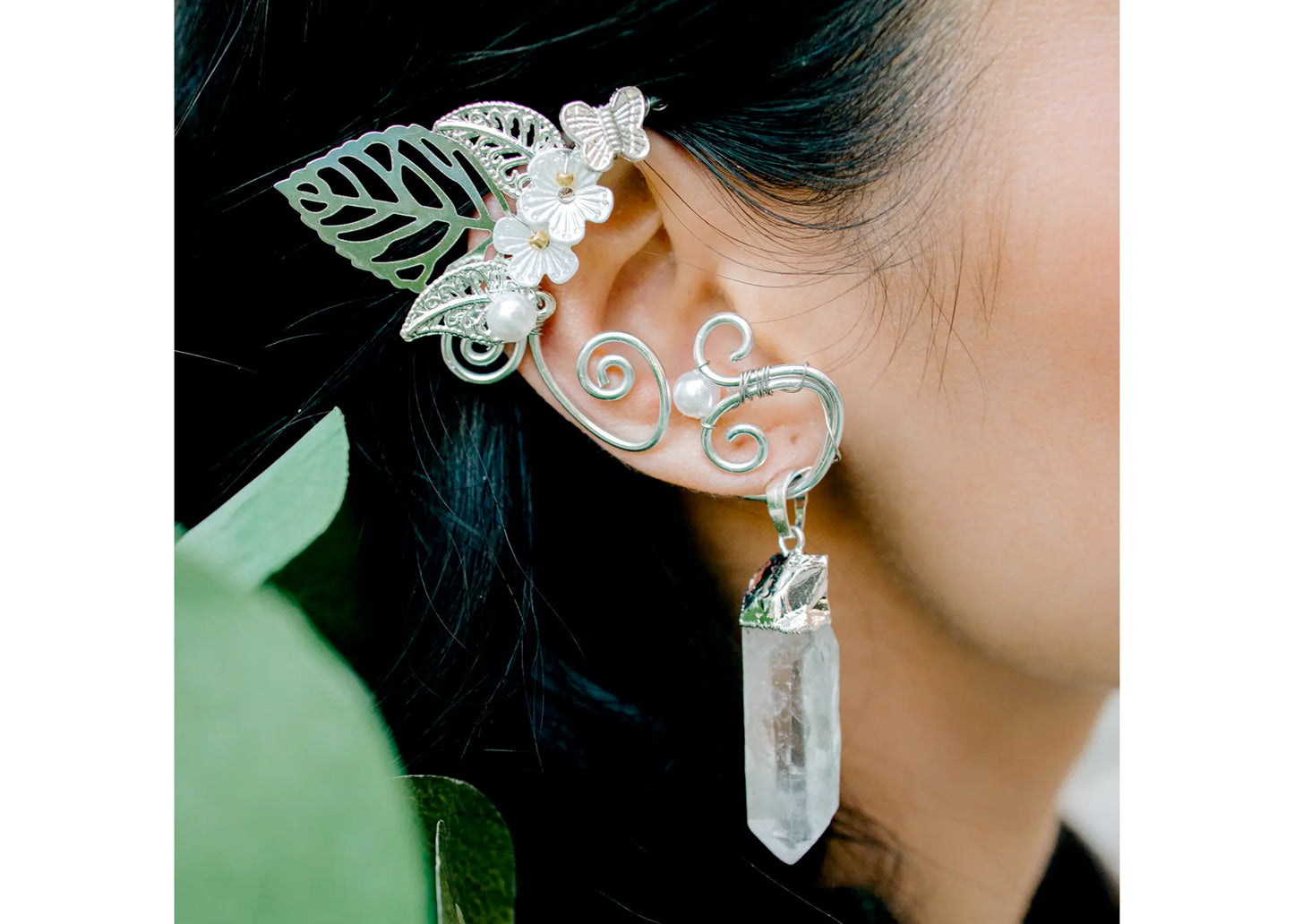 Magical Elf Ear Cuffs with Crystals