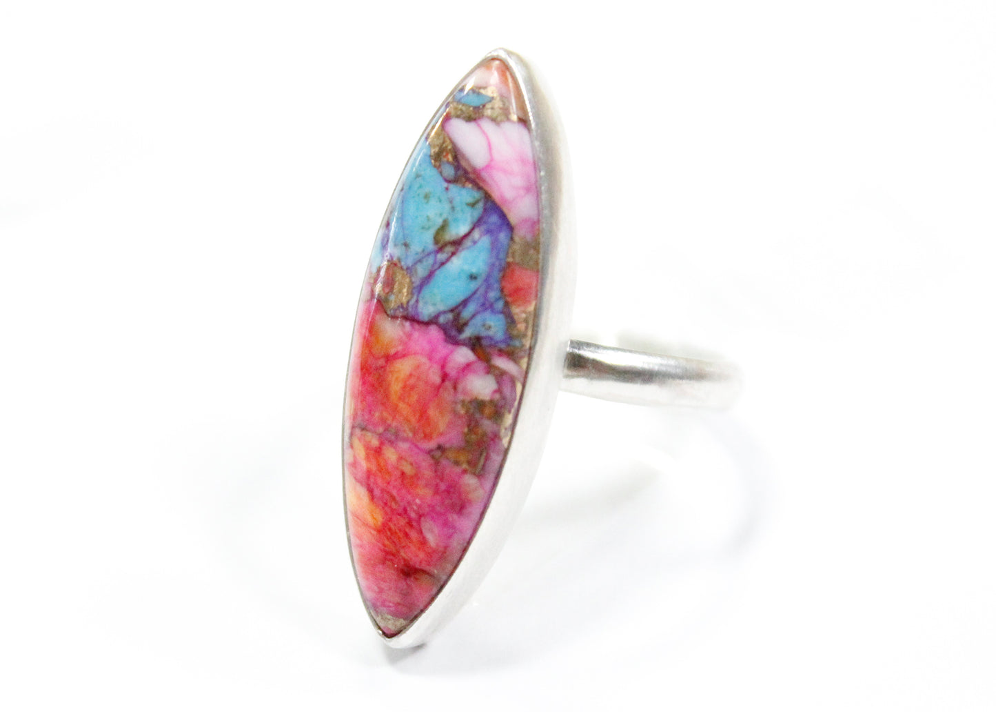 Marquise Cut Dahlia Copper Turquoise Ring