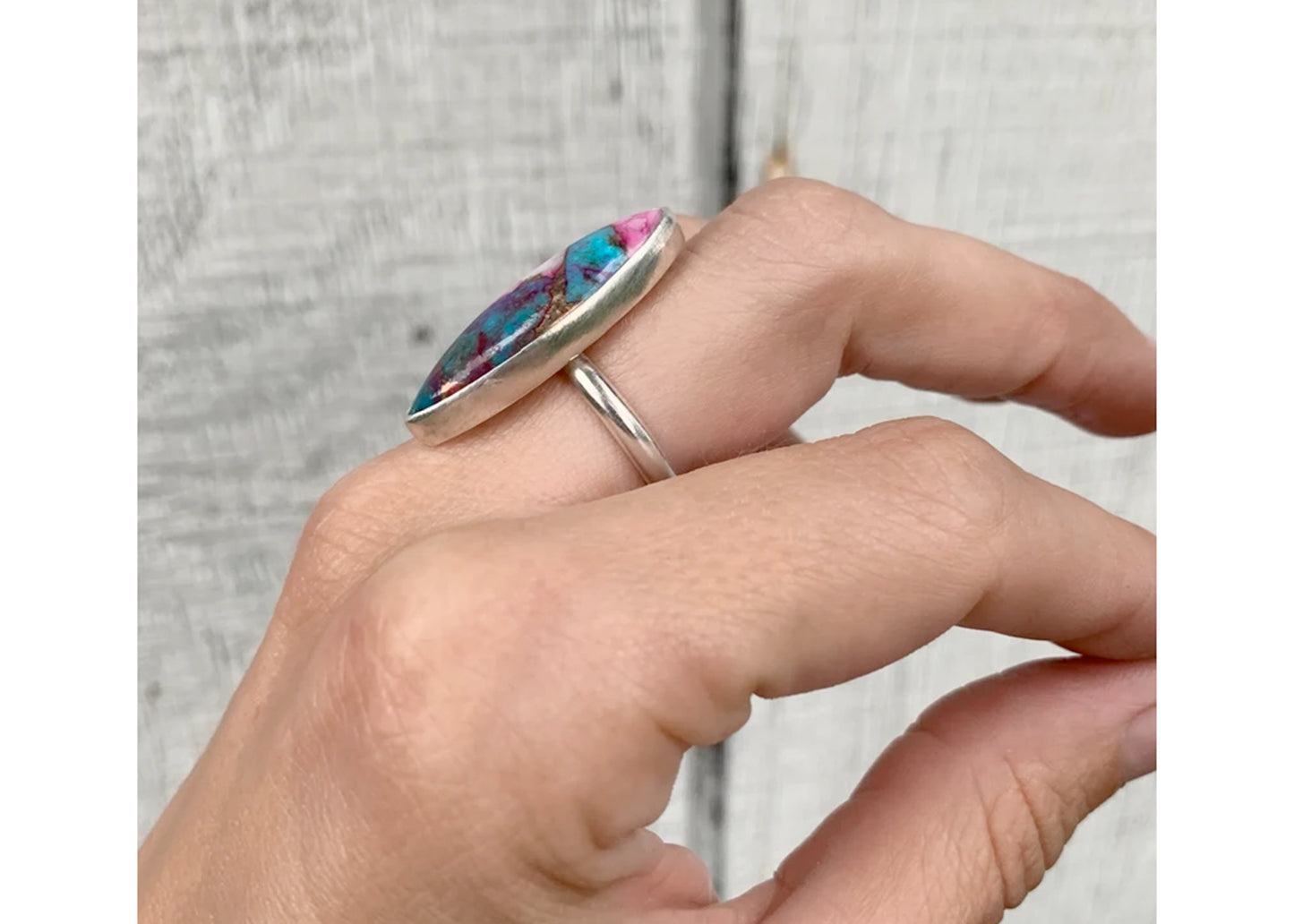 Marquise Cut Dahlia Copper Turquoise Ring
