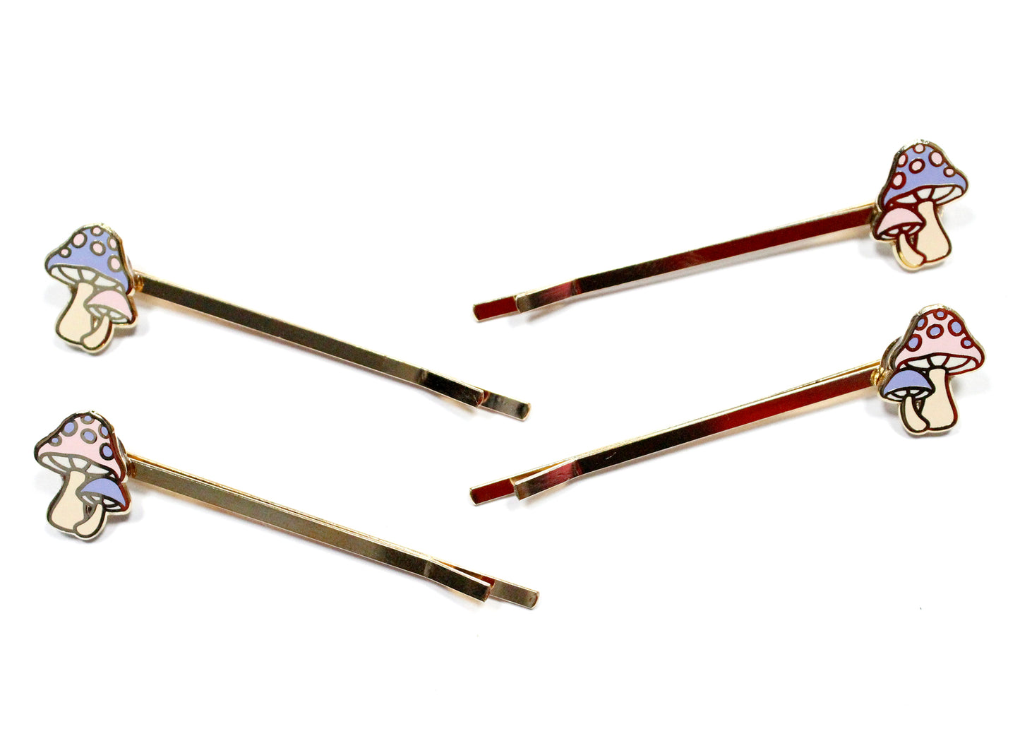 Mushroom Bobby Pin Set in Pastel