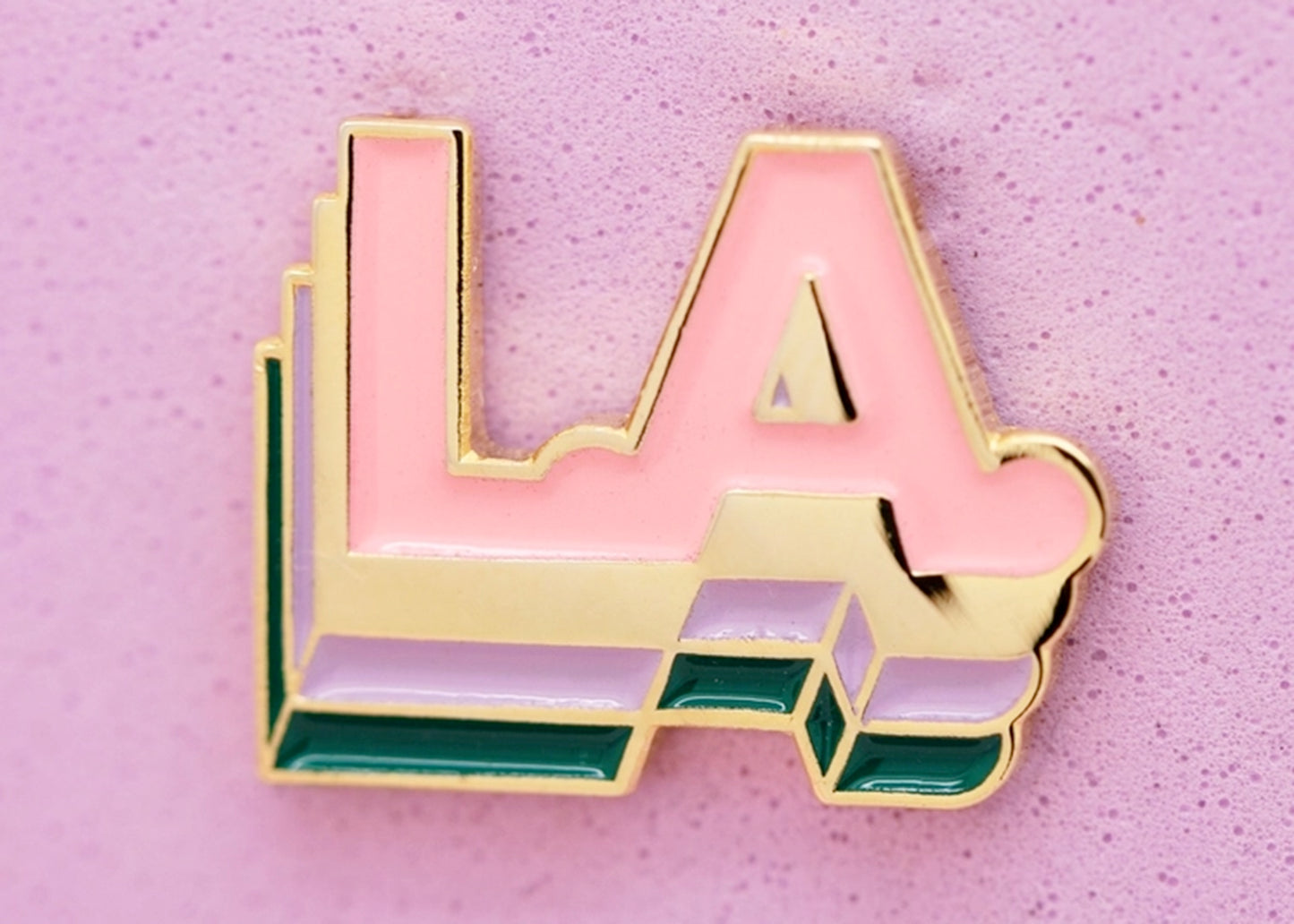 Los Angeles Enamel Pin in New Polished Gold