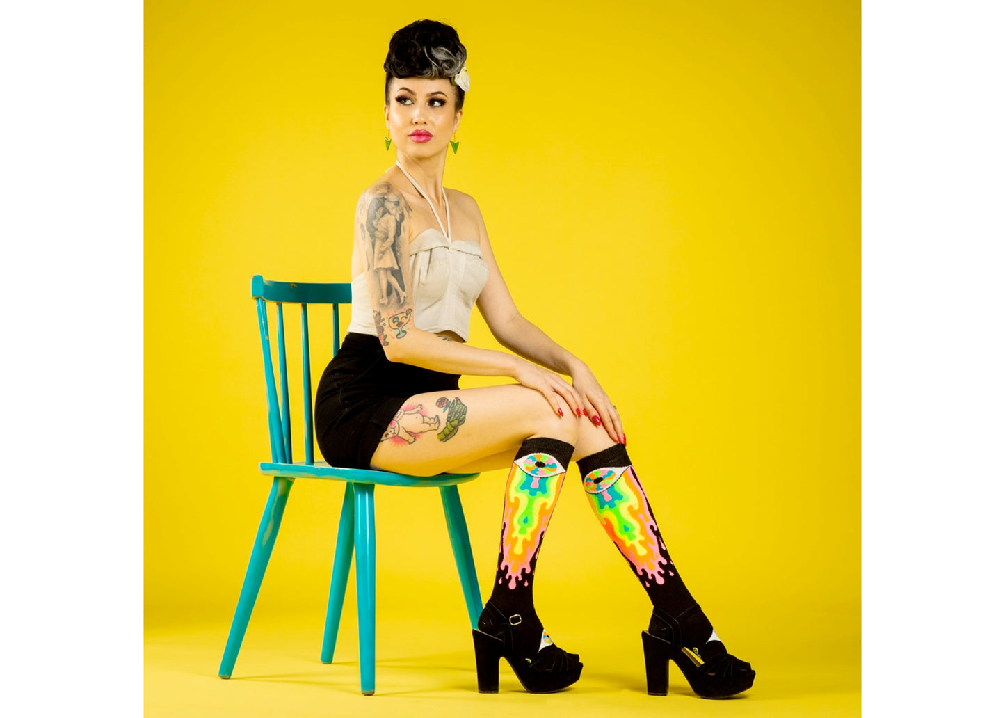 Oliver Hibert Psychedelic Eye Knee High Socks