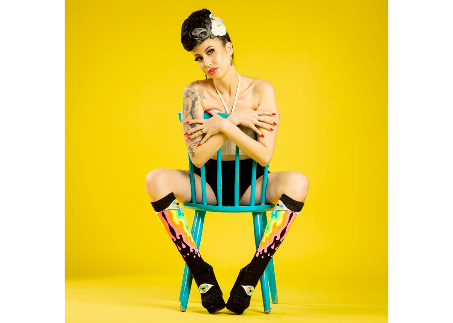 Oliver Hibert Psychedelic Eye Knee High Socks