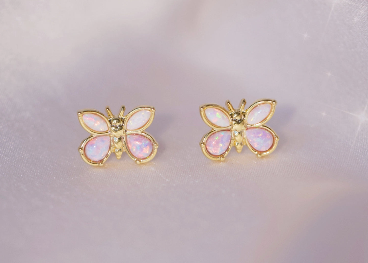 Opal Butterfly Stud Earrings