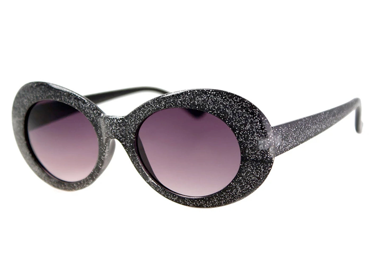 Opera Sunglasses in Black Glitter