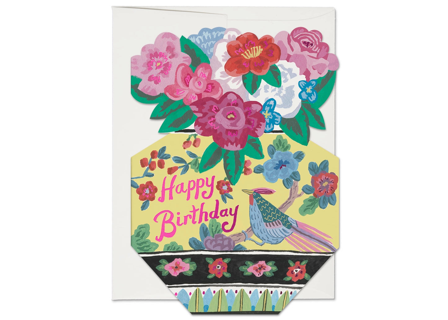 Ornate Flower Vase Birthday Card