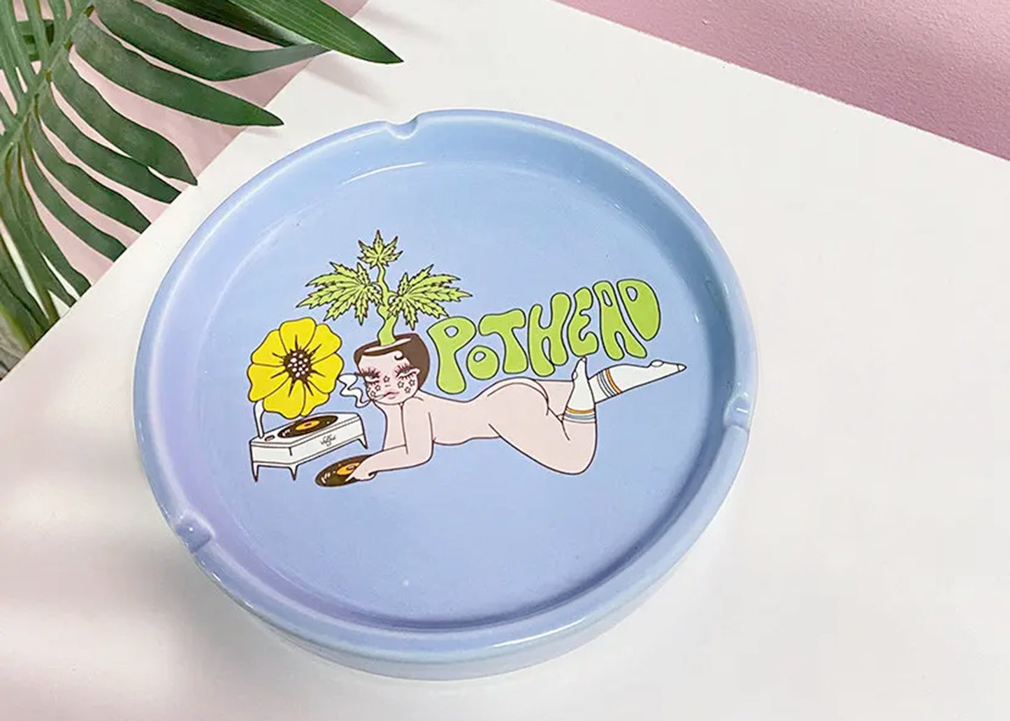 Pothead Ceramic Ash Tray