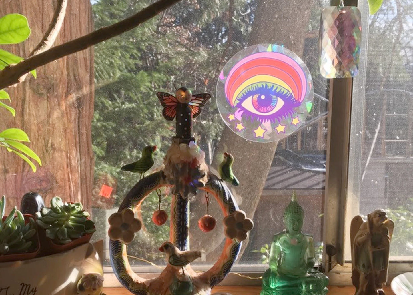 Psychedelic Eye Rainbow Suncatcher