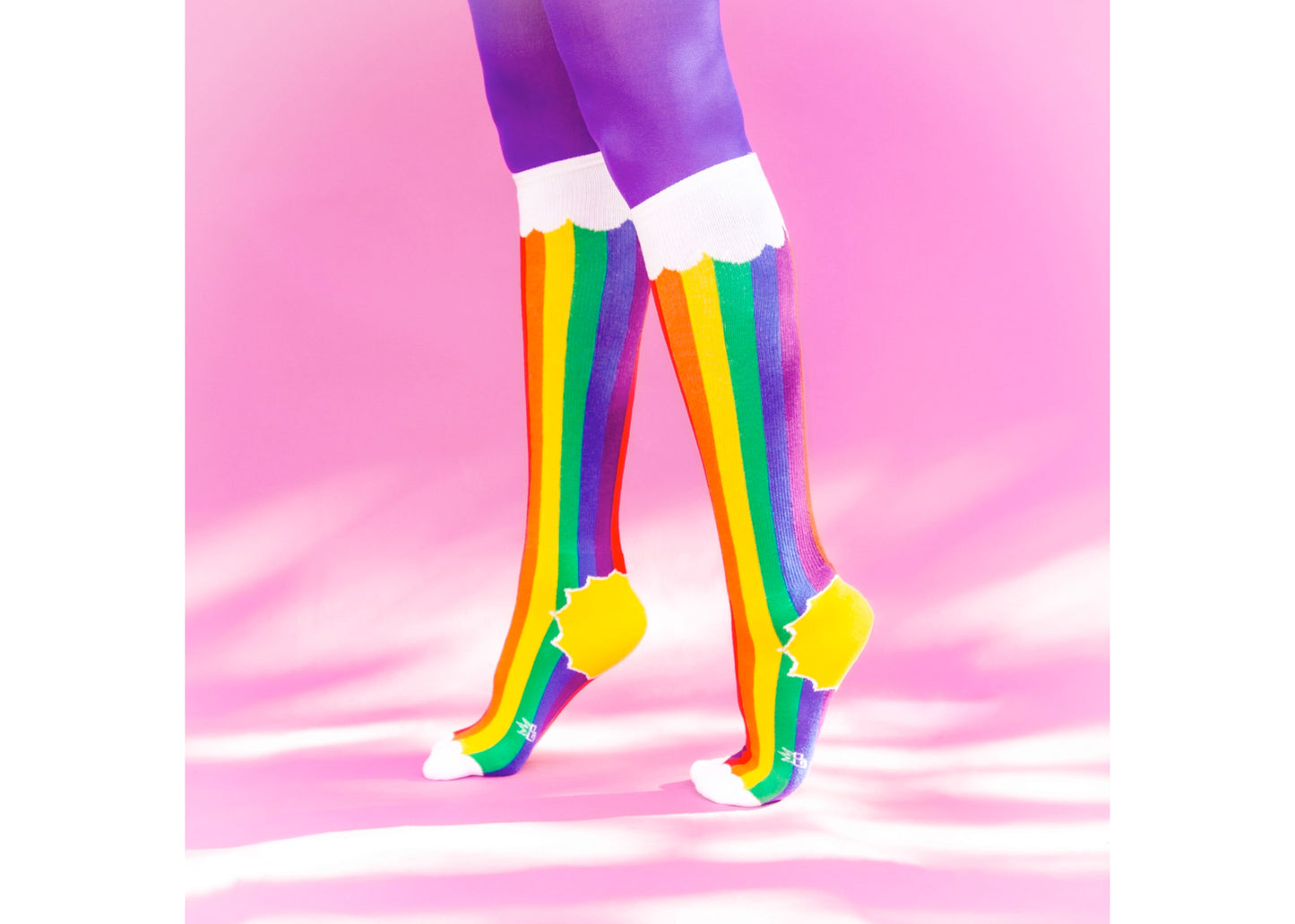 Rainbow Clouds Knee High Socks