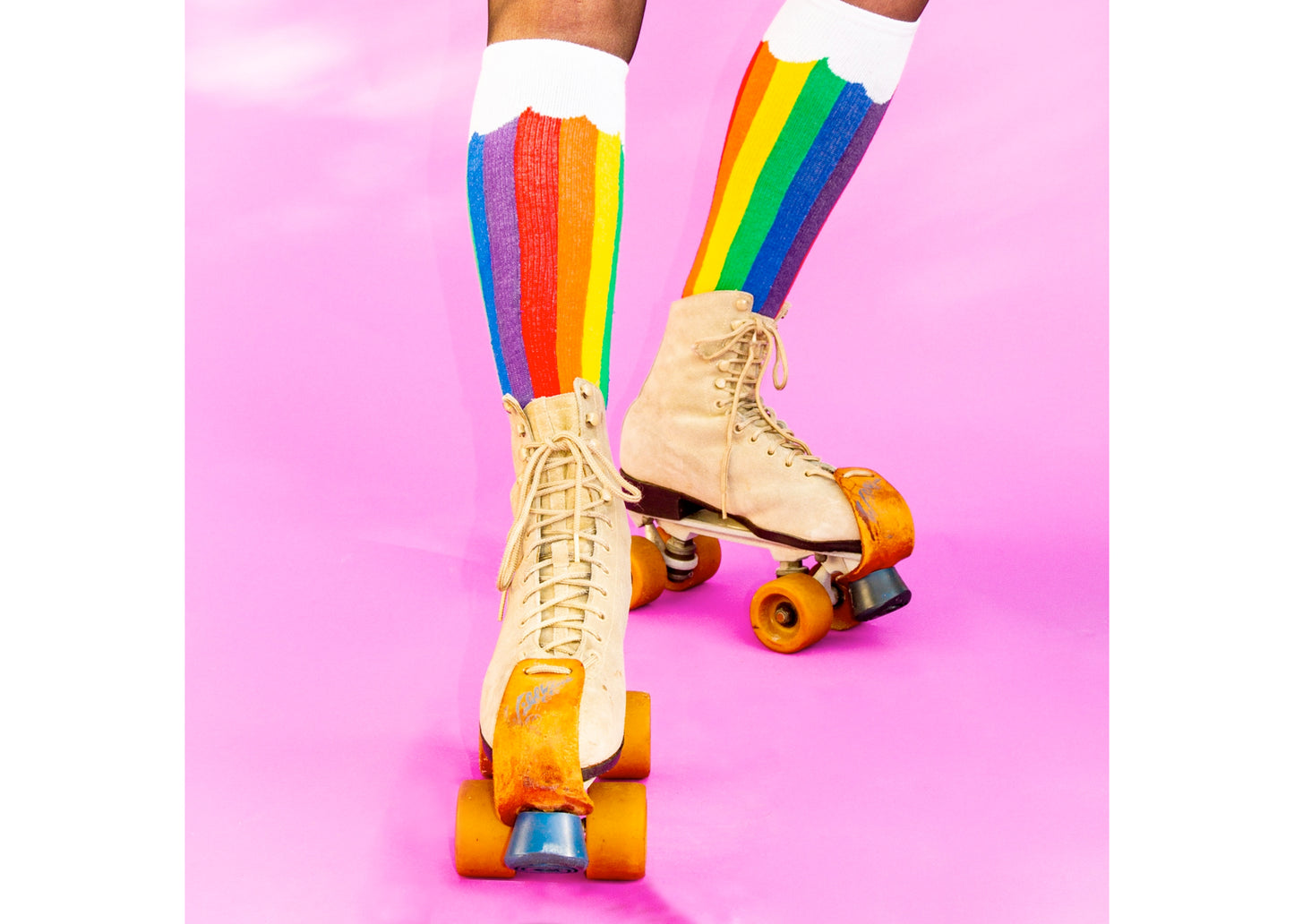 Rainbow Clouds Knee High Socks