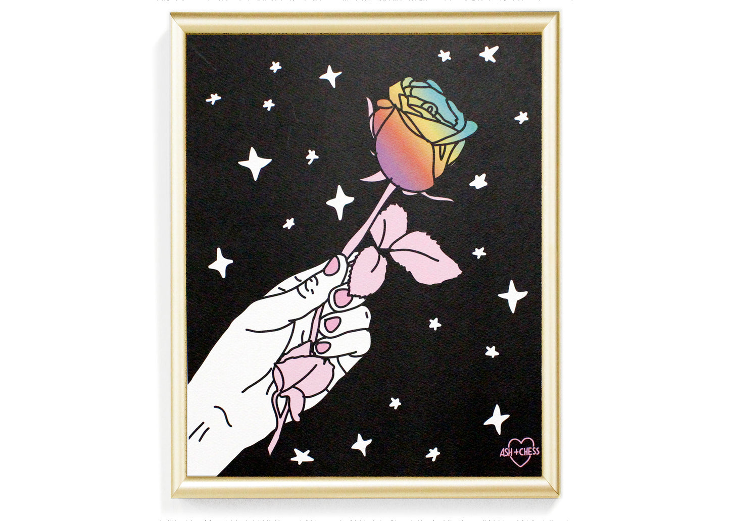 Rainbow Rose Art Print