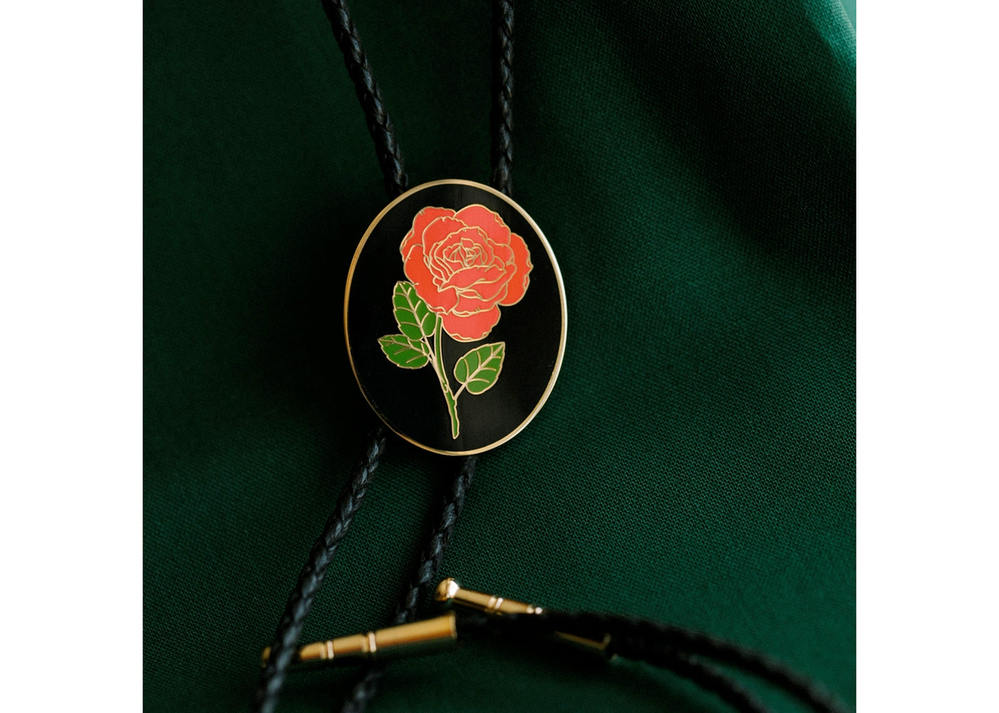 Rose Bolo Tie in Black