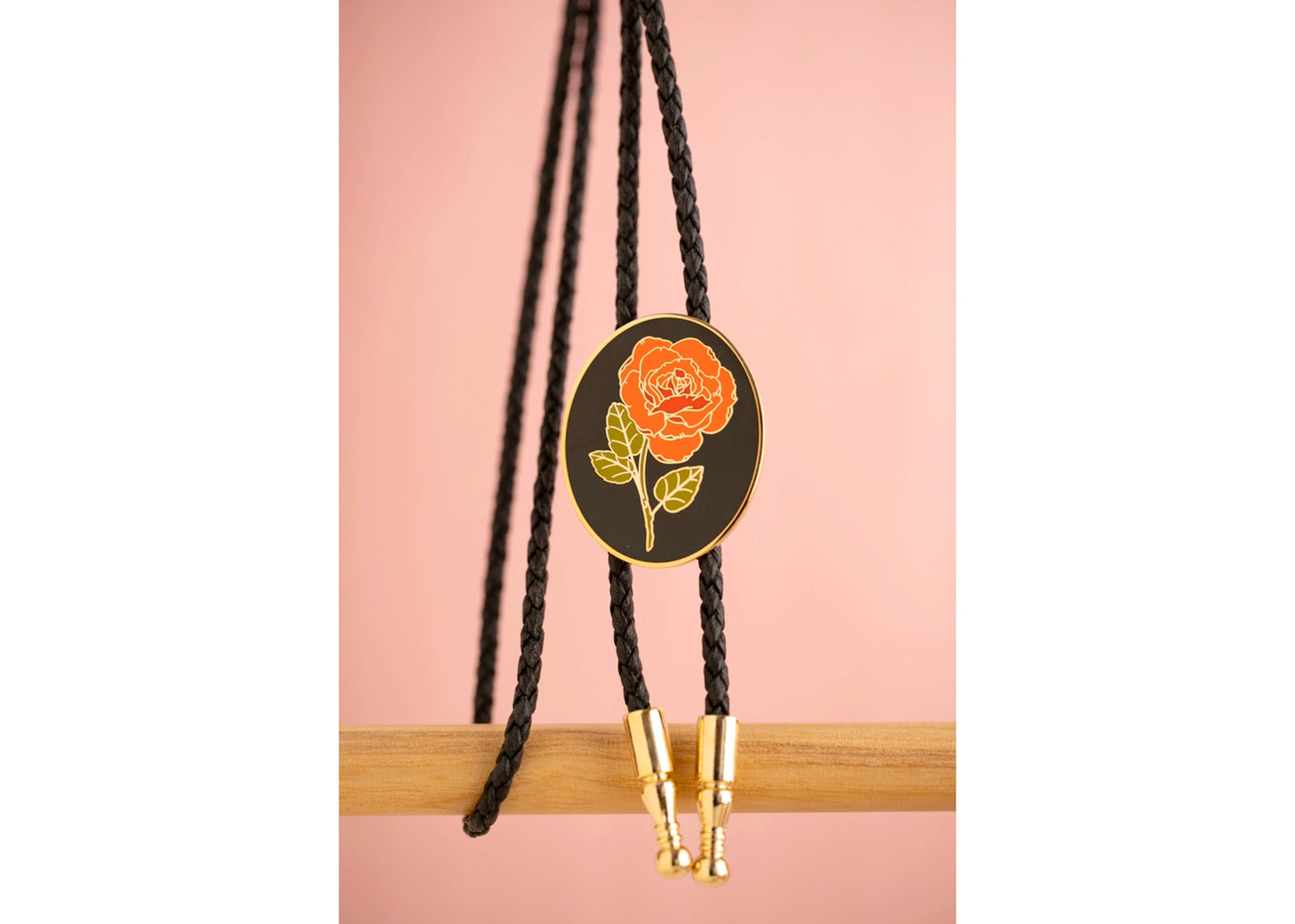 Rose Bolo Tie in Black