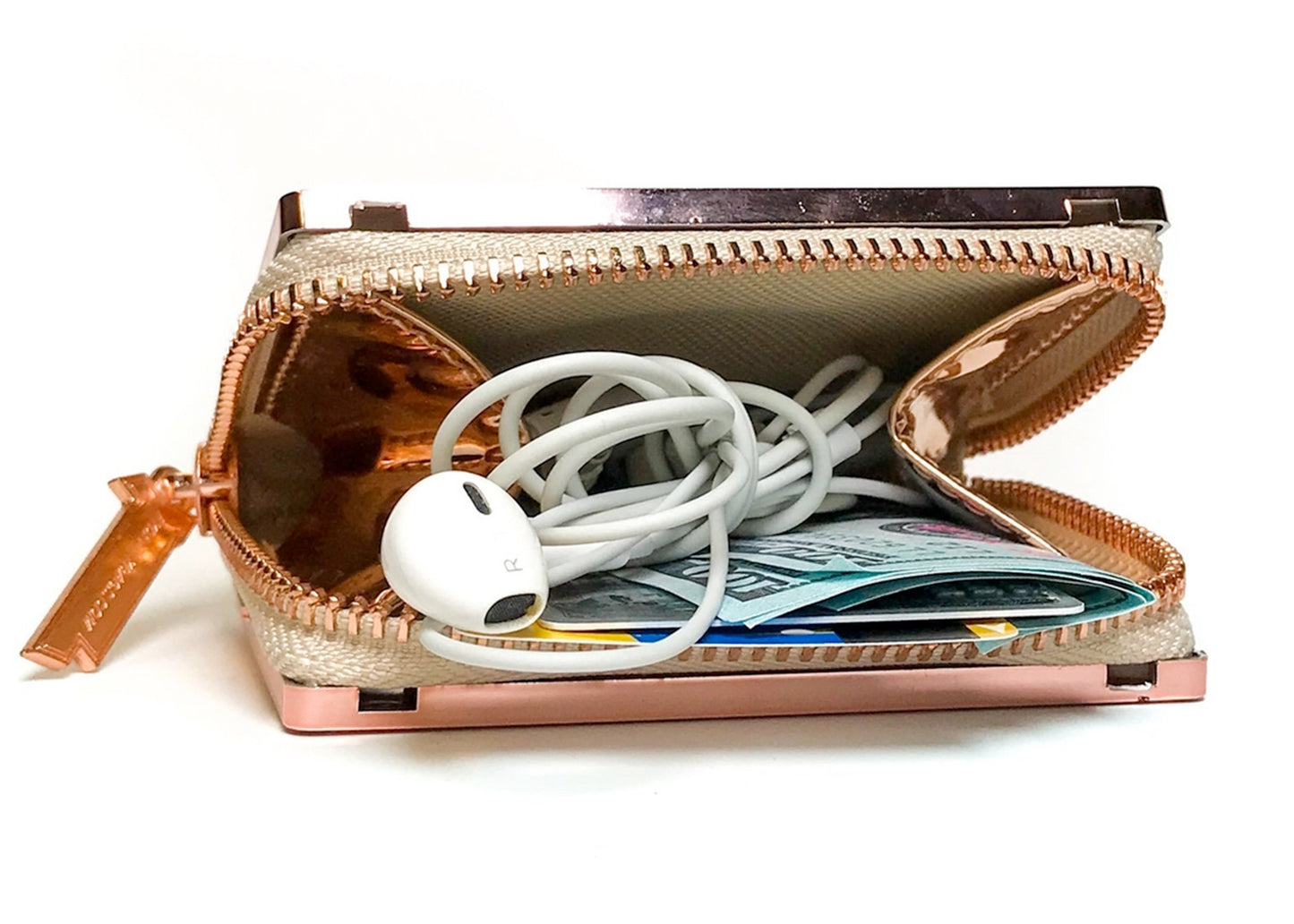 Retro Cassette Tape Wallet in Rose Gold
