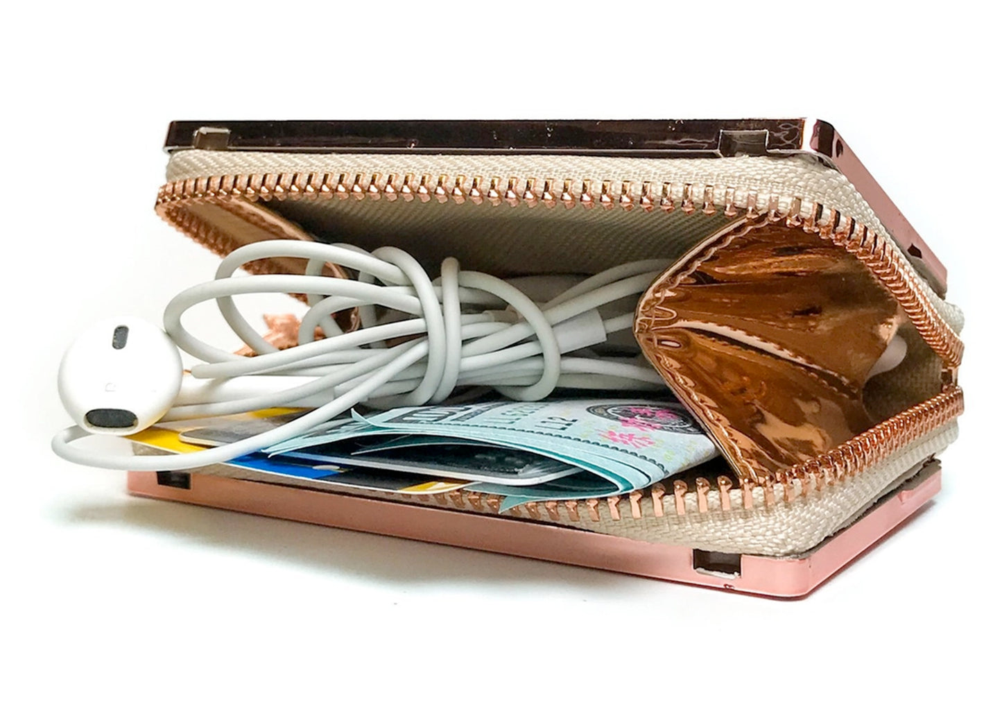 Retro Cassette Tape Wallet in Rose Gold