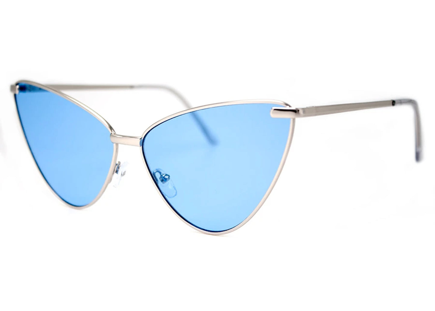 Sissy Sunglasses in Matte Silver & Blue