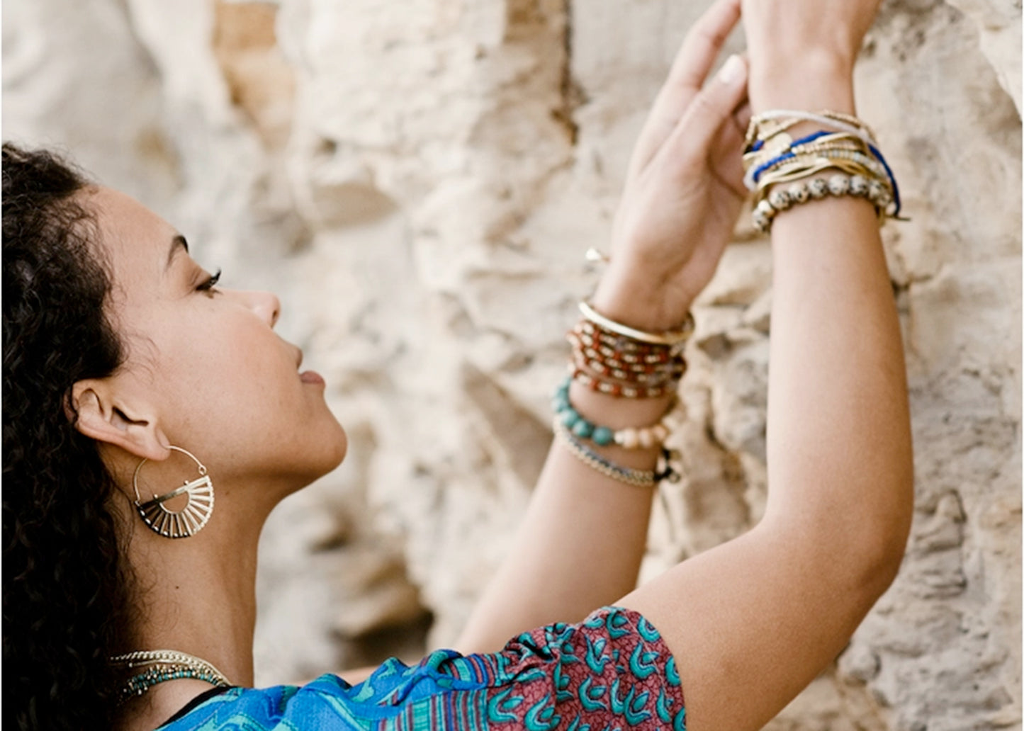 Sunset Reflection Hoop Earrings in Brass