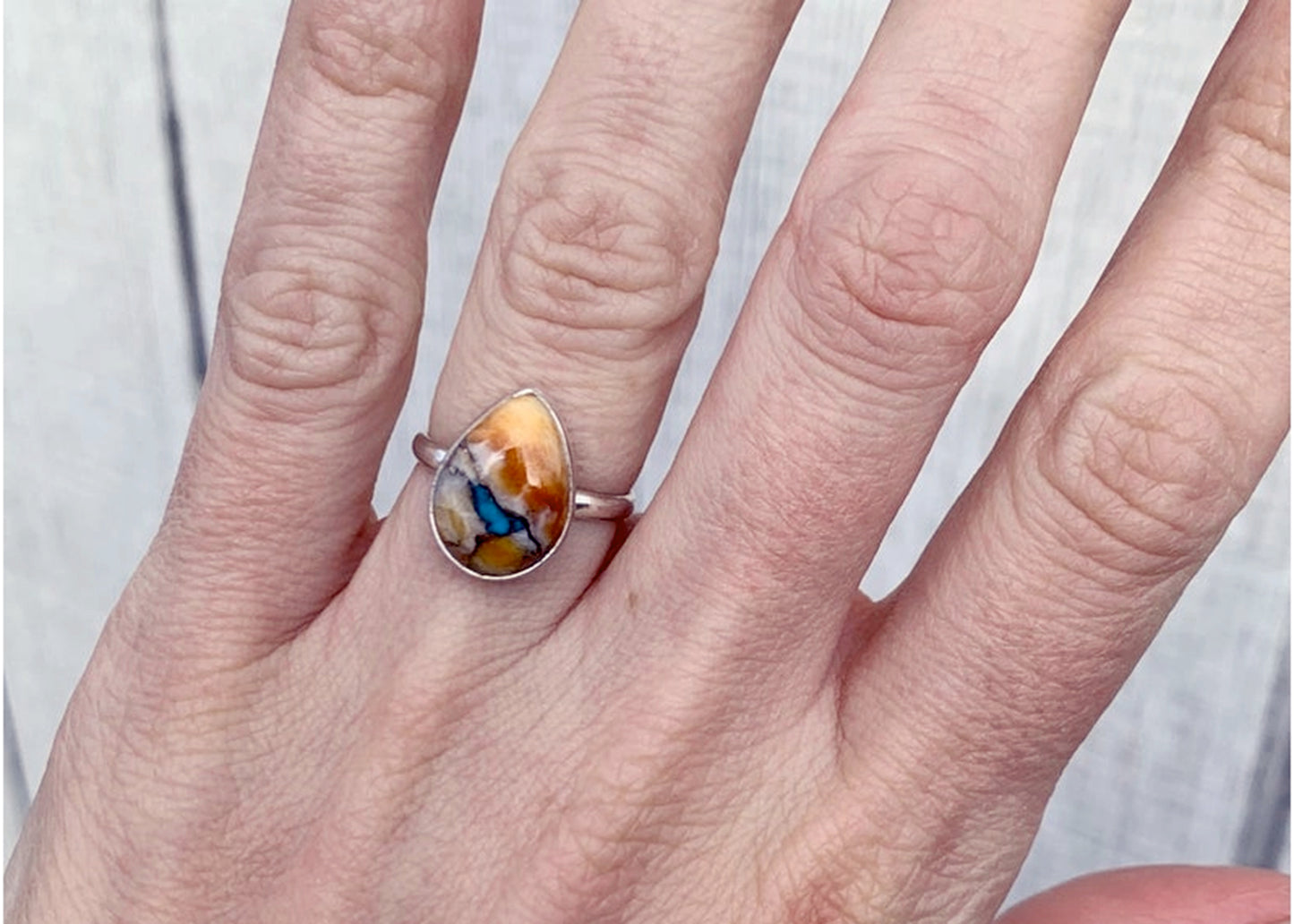 Teardrop Ring in Spiny Turquoise
