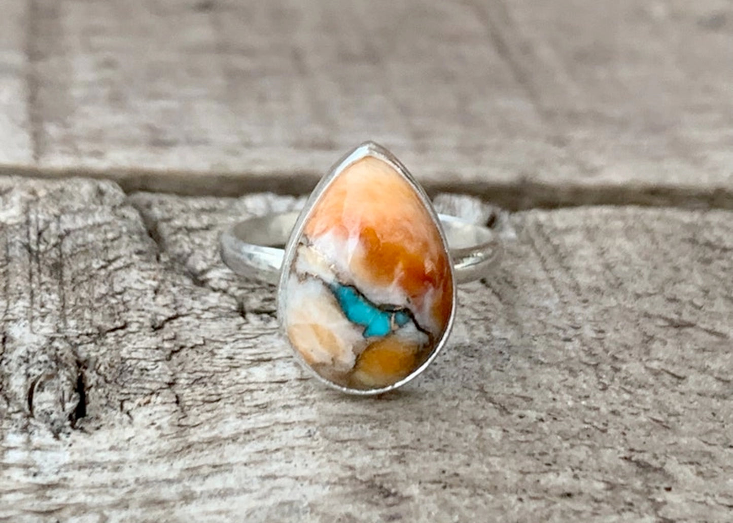 Teardrop Ring in Spiny Turquoise